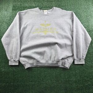 Oarsman 913 Mens XL Heather Gray Mather Air Force Base C-130 Graphic Sweatshirt